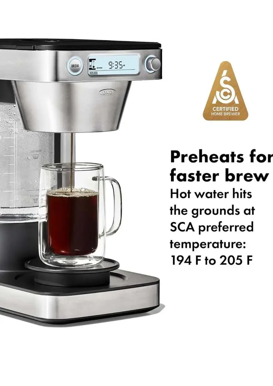 OXO Brew 12-Cup Coffee Maker with Podless Single-Serve Function Stainless Steel